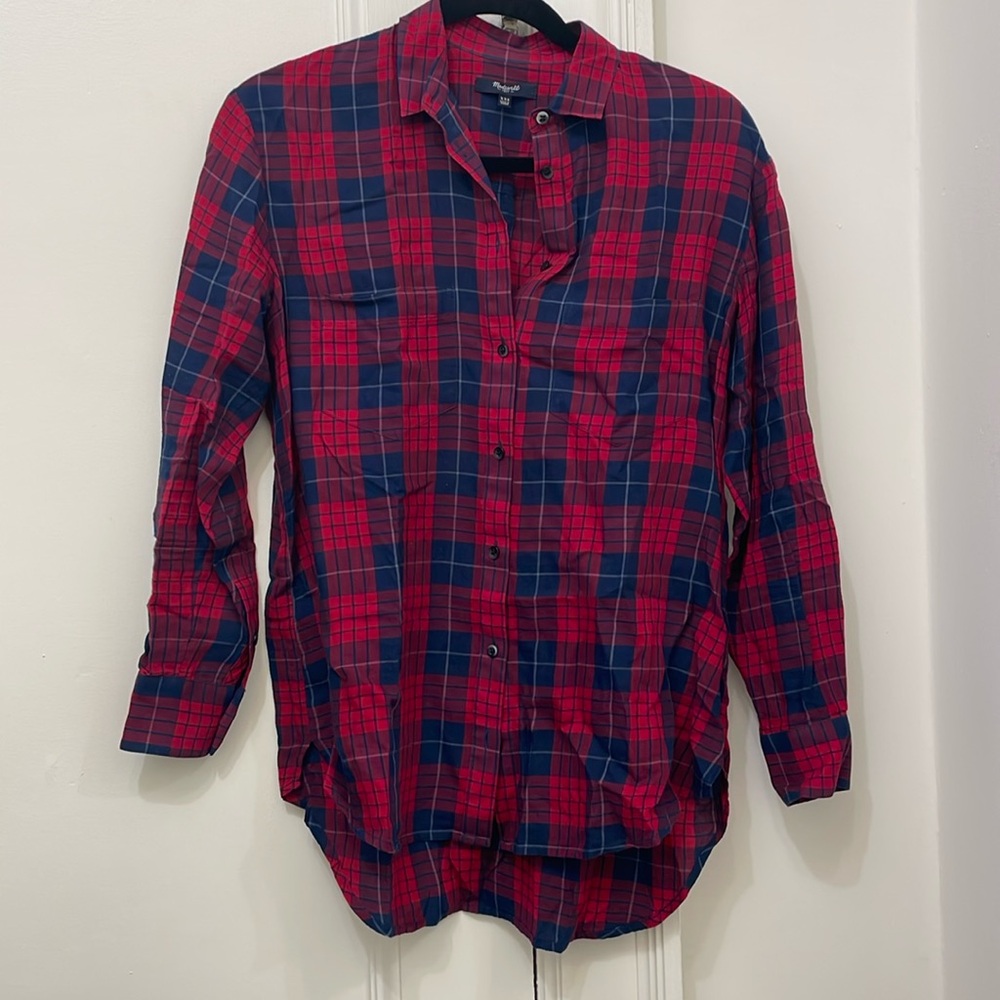 Madewell plaid button up, 100% cotton, size XXS, excellent condition.
